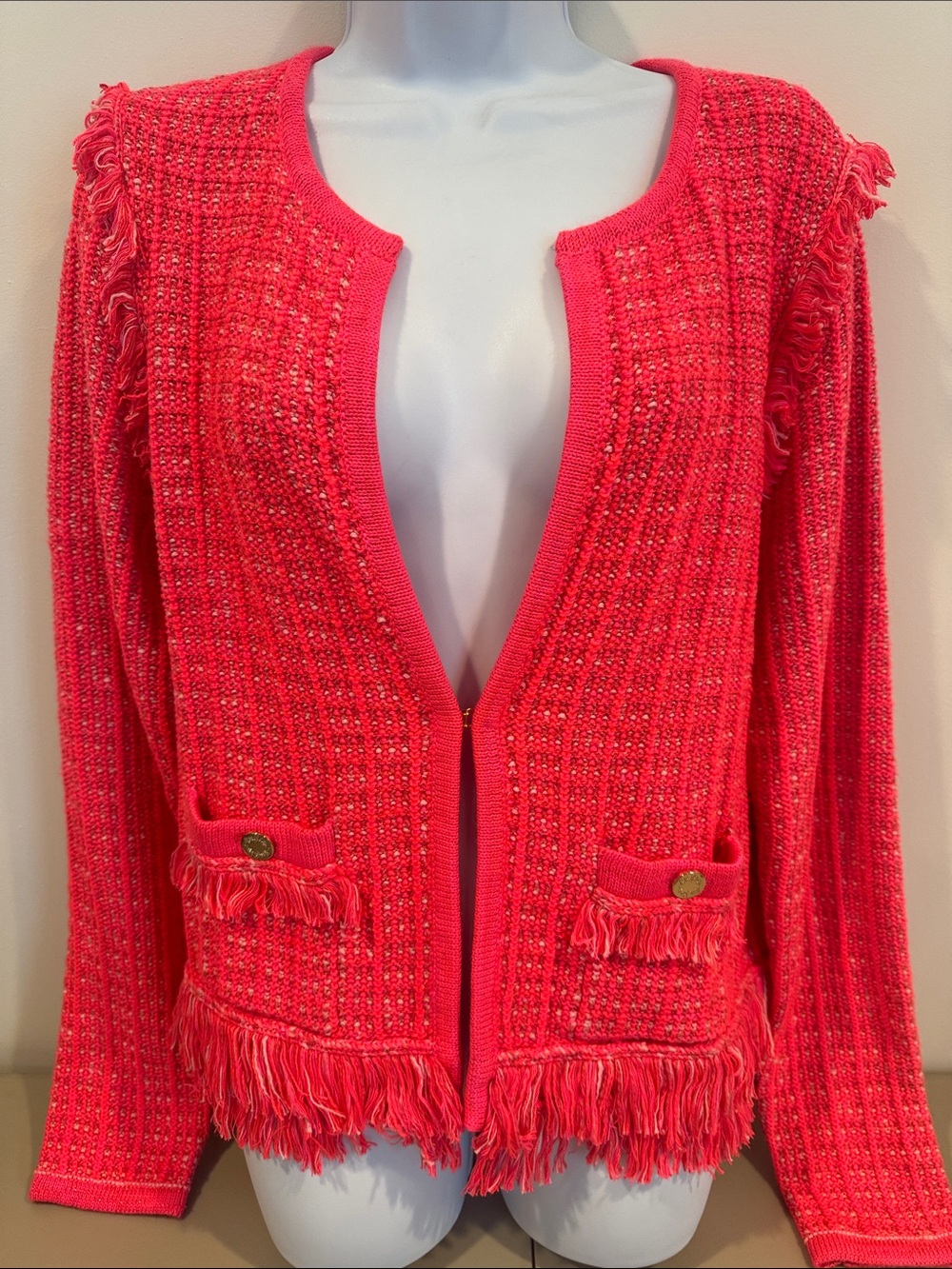 Womens Lilly Pulitzer Knit Cardigan Sweater - Bright Pink